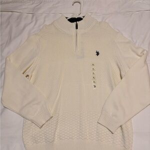 Polo Ralph Lauren Off-White Zip-Up Sweater